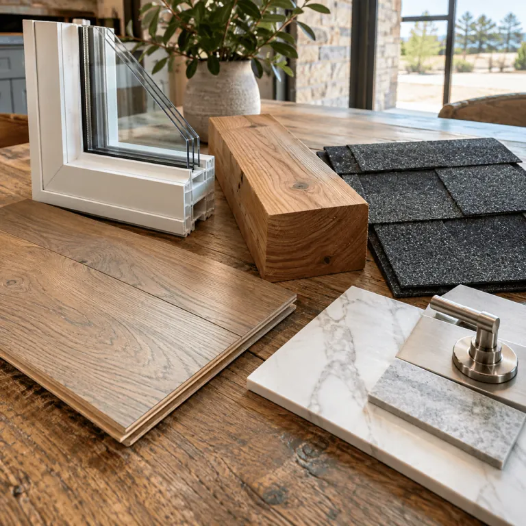 JBN Specialty Divisions - Window, Flooring, Cedar, Roofing and Bathroom Samples Window, flooring, cedar, roofing and bathroom samples representing the JBN divisions